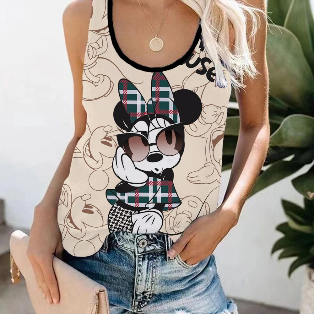 

Sexy Tops Summer Harajuku Sleeveless Camisole Tank Tops Vest Disney Mickey Mouse Print Casual Loose Women Female T-Shirt 90s