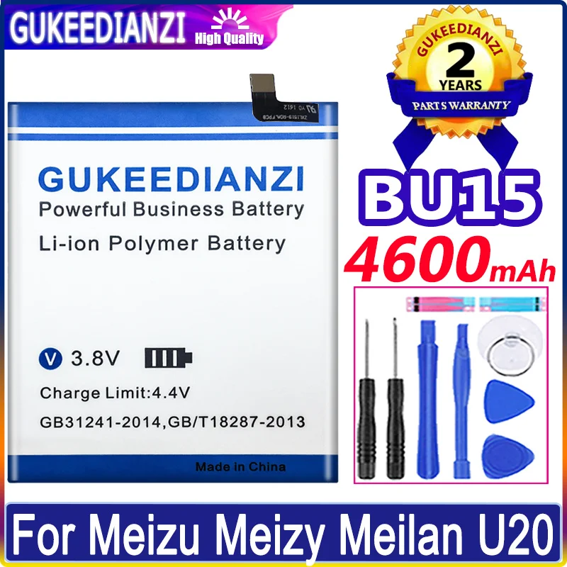 

New Bateria BU 15 4600mAh Battery For Meizu Meizy Meilan U20 U 20 Batterie High Capacity Replacement Battery Warranty One Year