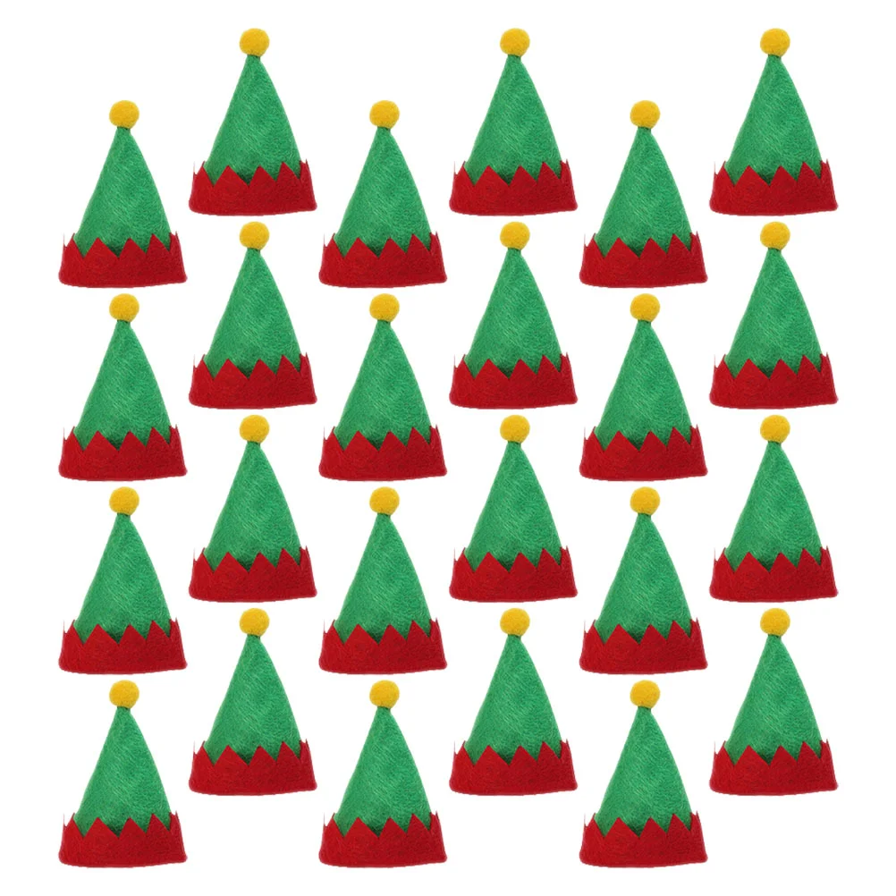 

24 шт. мини фотоэлемент DIY Эльф шляпа леденец Декор Elf шляпа миниатюрная фотоэлемент