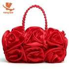 Вечерние дамские сумочки CAREY KAY с узором в виде роз, женские красные сумочки для свадебной вечеринки, сумка-тоут, клатч, женская сумка, женская сумка
