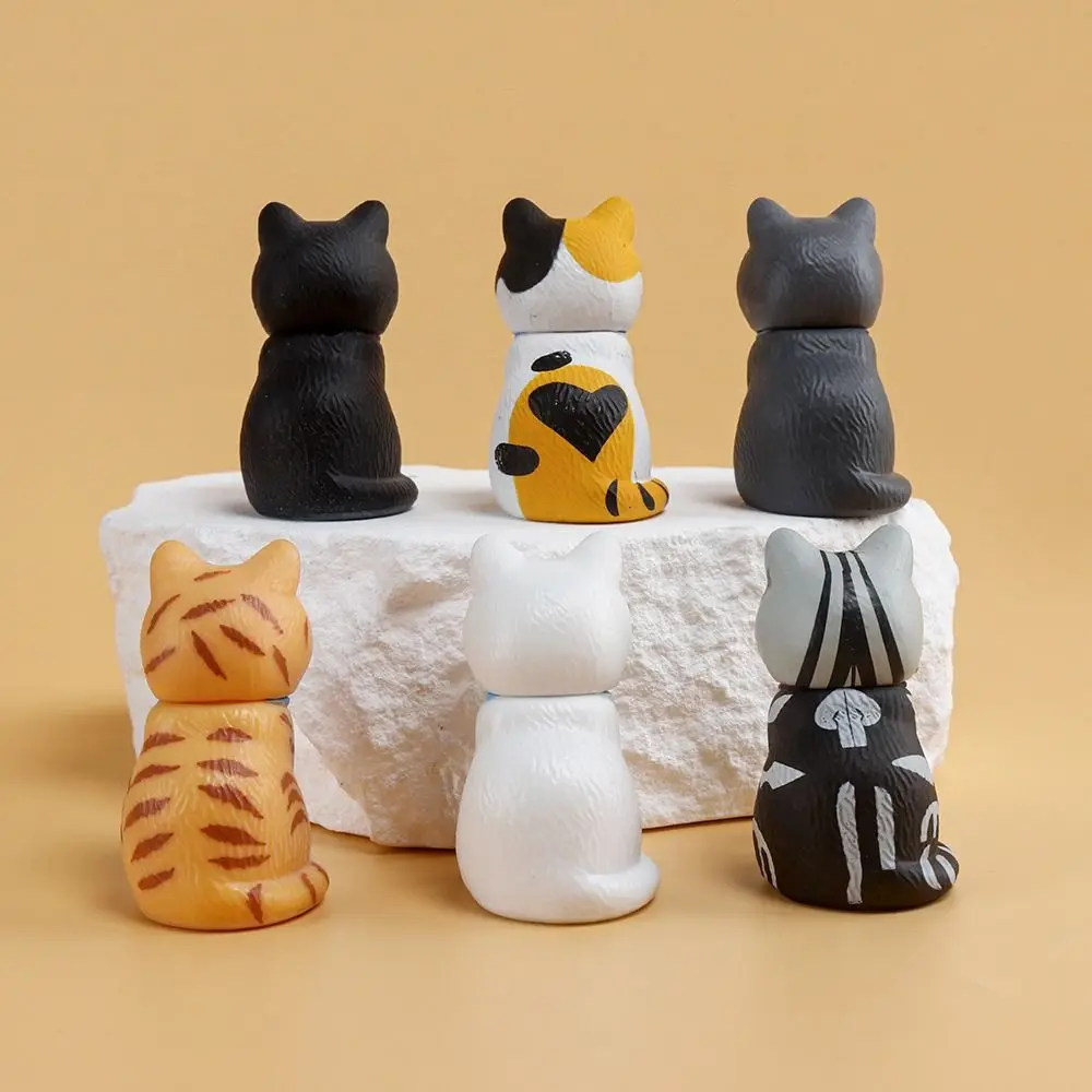Статуя из ПВХ имитация кошки модель куклы маленький колокольчик черный кот