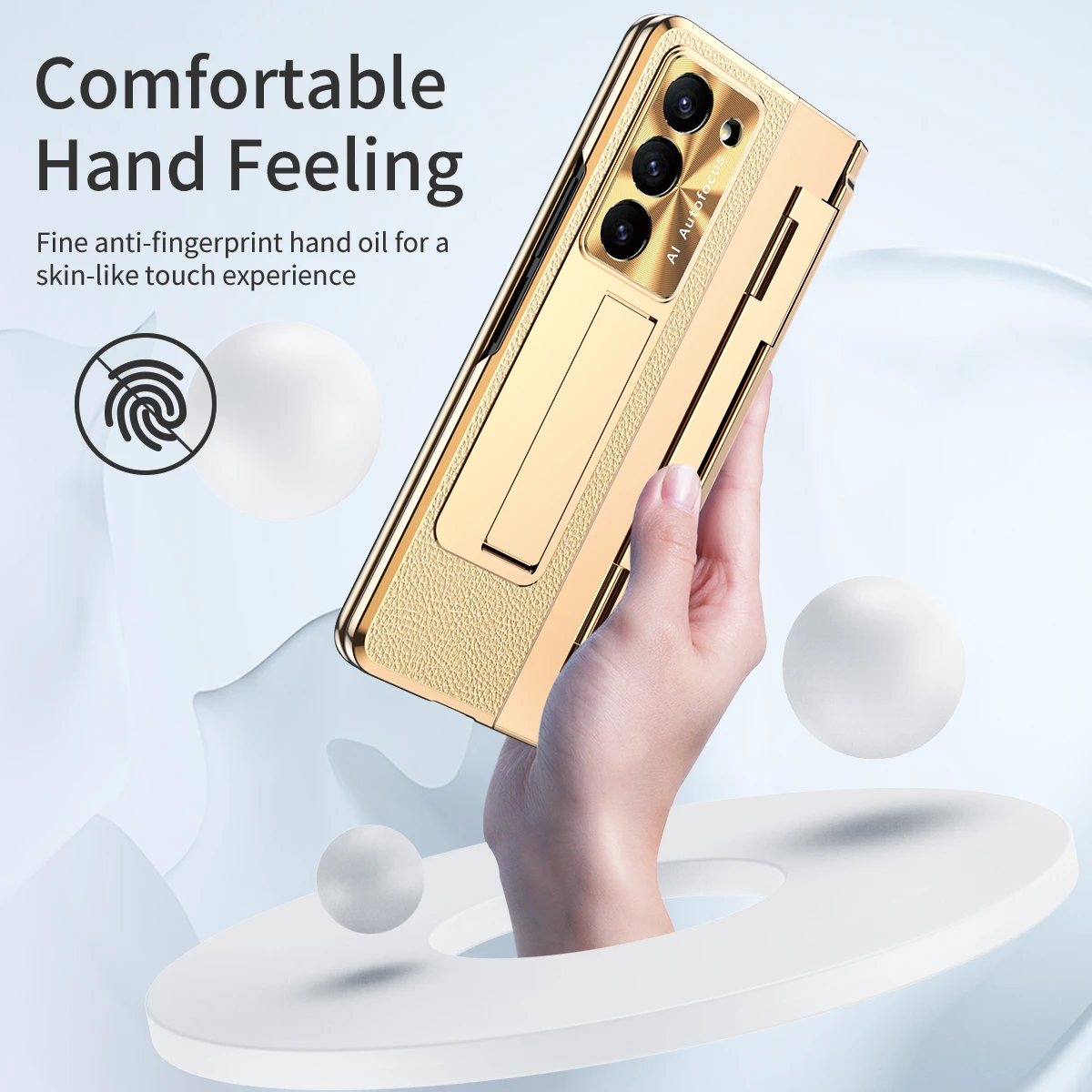 360 All-inclusive Plating Leather Leveling Hinge Case for Samsung Galaxy Z Fold 5 Fold 4 Fold3 Case Screen Glass Film Hard Case