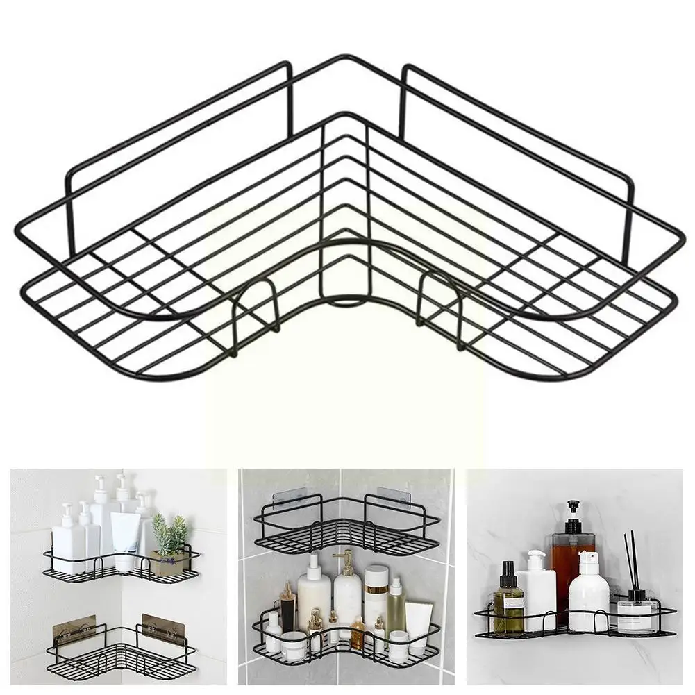 

Bathroom Shelf Kitchen Organizer Shelves Corner Frame Iron Shower Caddy Storage Rack Shampoo Holder For Bathroom Accessorie W2i0