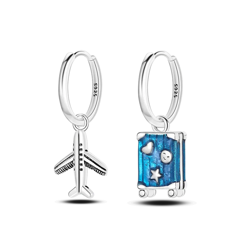 Серебряные серьги-гвоздики S925 самодельные дорожные серьги уникальный дизайн