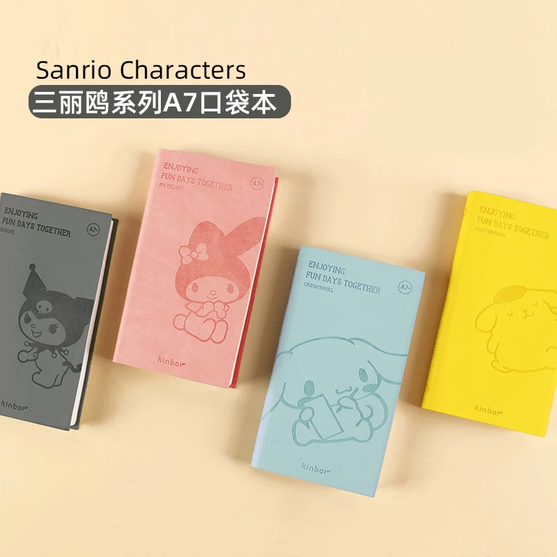

Kawaii Kuromi My Melody Cinnamoroll Cute Cartoon Pocket Book A7 Girl Heart Portable Notebook Plan Book Hand Ledger Birthday Gift
