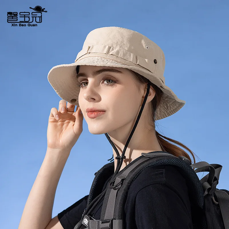 Women Girls Bucket Caps Sun Hat UV Protection Wide Brim Foldable Summer Beach Fishing Hats Free Shipping