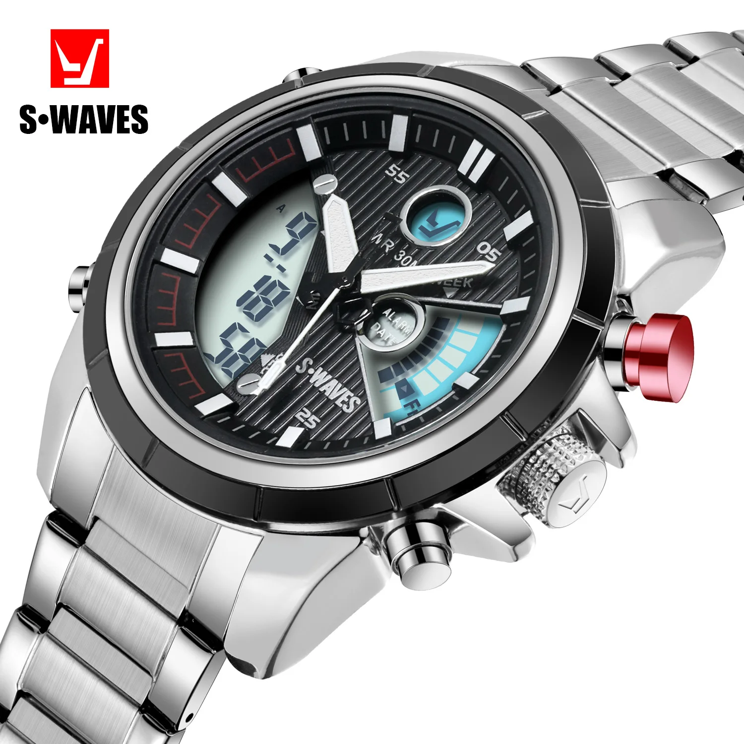 

SWAVES New Mens Watches Top Brand Luxury Leather Casual Quartz Watch Men's Sport Waterproof Clock Watch Relogio Masculino
