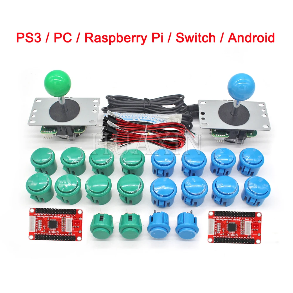 

2 Player Copy SANWA Arcade DIY Kit Zero Delay USB Board Game Controller Joystick Encoder To PC PS3 Raspberry Pi Android Hitbox