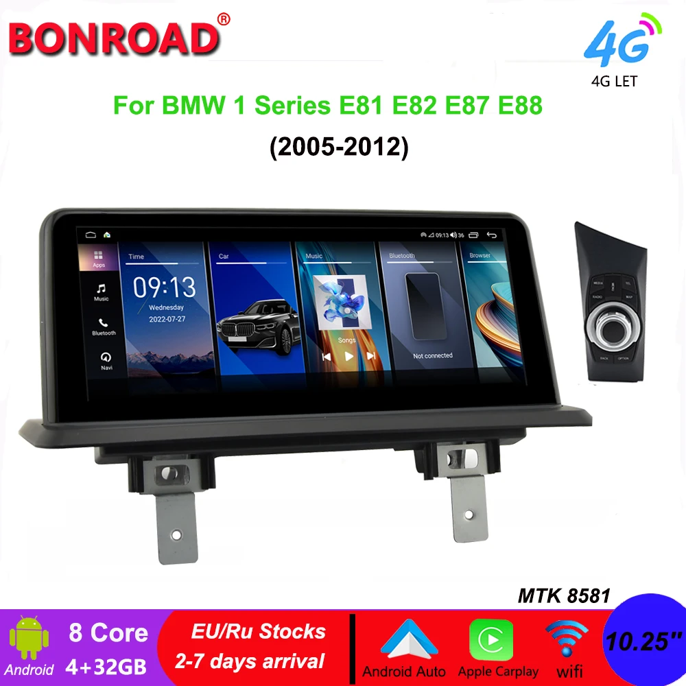 

Bonroad 10.25 BMW E87 Android 11 Car Multimedia Player For BMW 1 Series E81 E82 E87 E88 CCC CIC Wireless Carplay 4G Wifi DSP GPS
