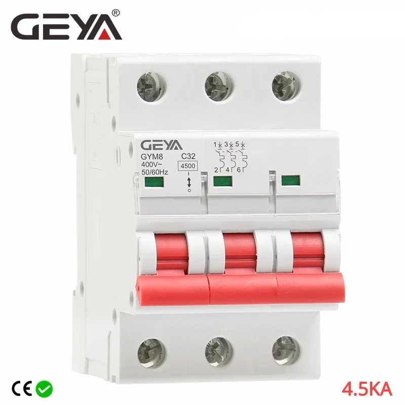 GEYA GYM8 3P Din-рейка MCB 6A 10A 16A 20A 25A 32A 40A 50A 63A 220V Мини-выключатель C Curve CE CB SEMKO Approved