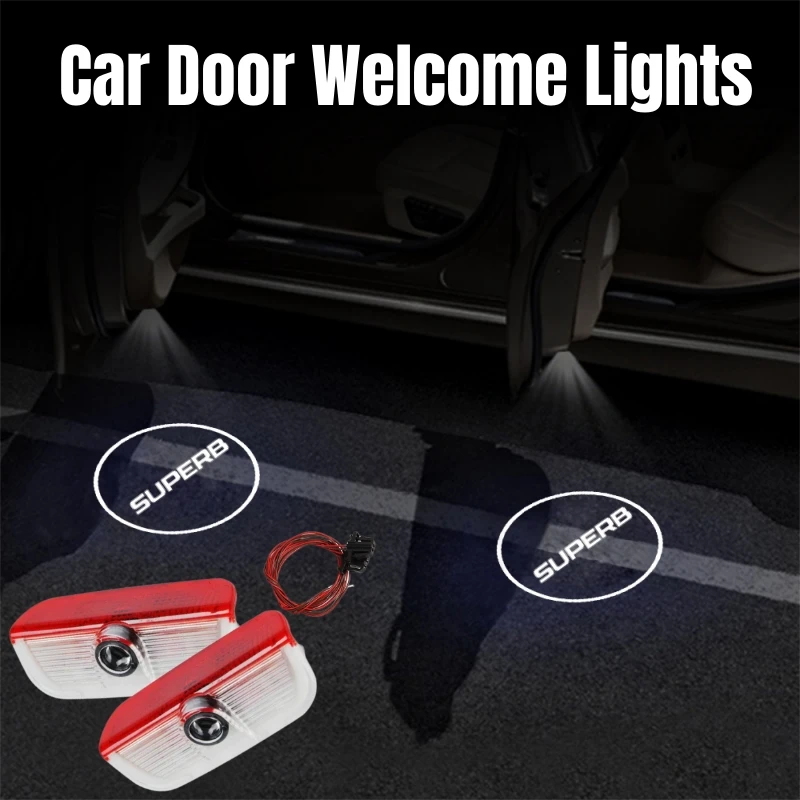 

LED for Skoda Superb 3V 3T B5 B6 B8 2009-2018 Logo Car Door Welcome Lights Auto Projector Ghost Shadow Courtesy Projector Lamp