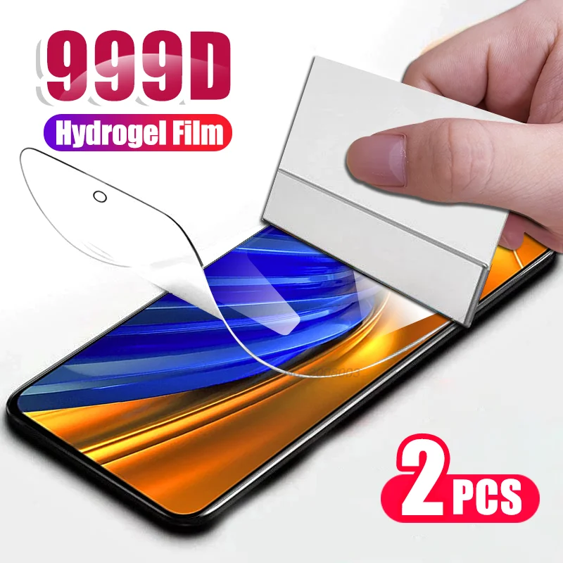 

Изогнутая мягкая Гидрогелевая пленка 999D для Xiaomi Poco F4 5G NFC 22021211RG, защита экрана 6,67 дюйма, не стекло PocoF4 Poko Little F 4, 2 шт.