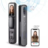 3d face id identify safety alarm fully automatic lock cylinder smart doorbell electronic smart lock with camera and audio
