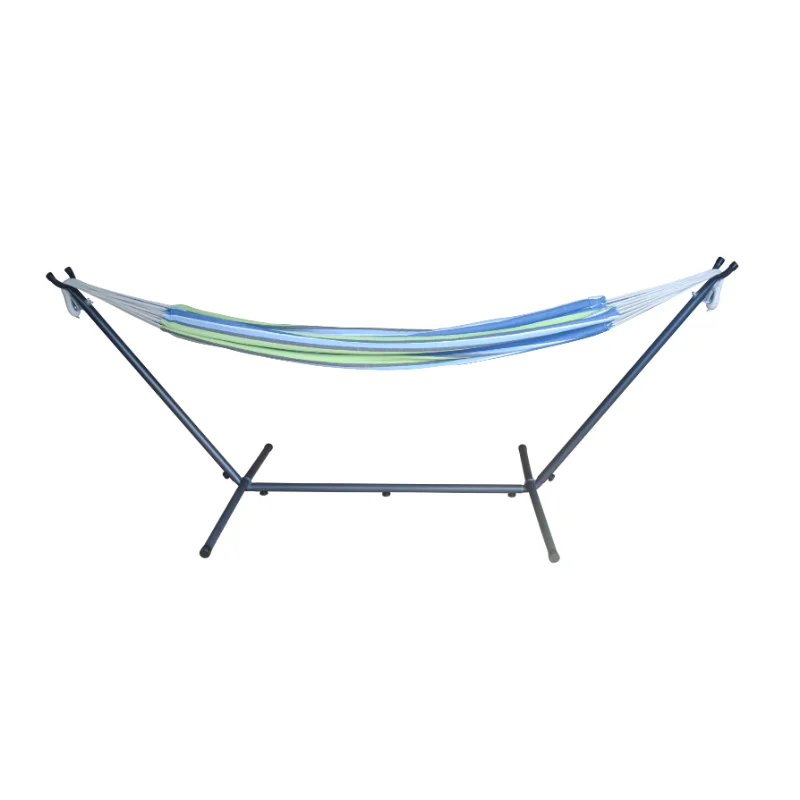 

Mainstays Blue Striped Hammock with Metal Stand, Portable Carrying Case, Blue Color Hammock with Stand Swing Hammock Swing