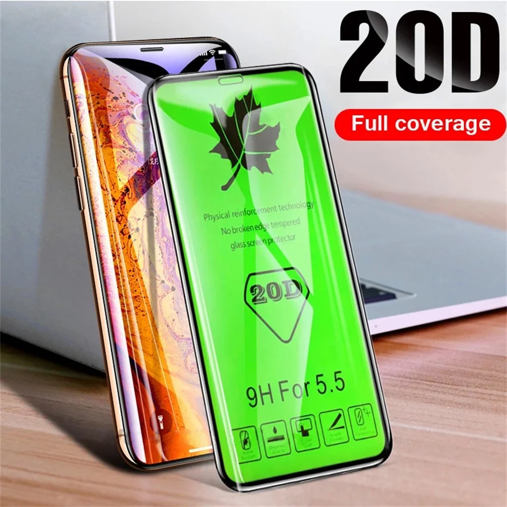 50PCS 20D Curved Edge Tempered Glass Full Screen Protector For iPhone 14 13 12 Xs MAX XR 7 8 plus Protective Film 10/20/50pcs