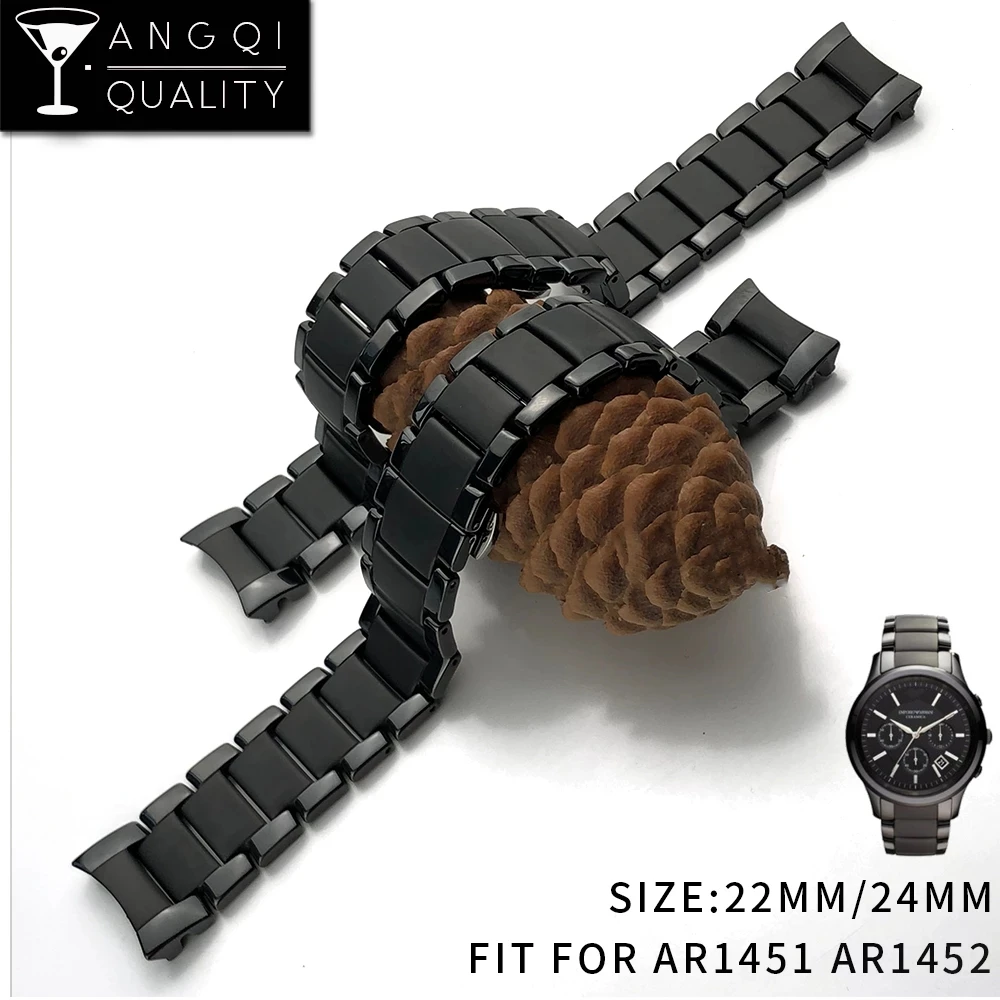 

22mm 24mm Ceramic and Steel for AR1451 AR1452 Watch Band for Smart Watches Wrist Strap Brand Watchband Samsung S3 S4 Curved End