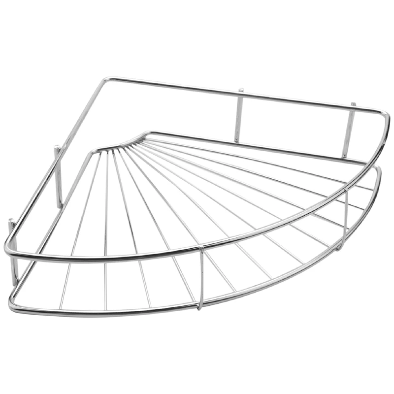 

Угловая полка для ванной, клейкая корзина для душа, настенный органайзер для хранения для кухни, туалета, нержавеющая сталь-без Drilli