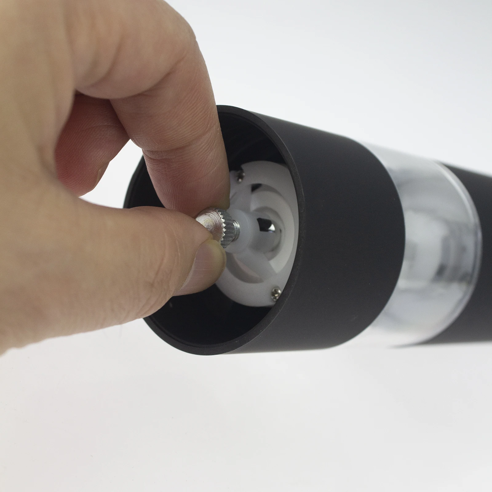 Новая Черная электрическая мельница для перца керамическая соли питание от