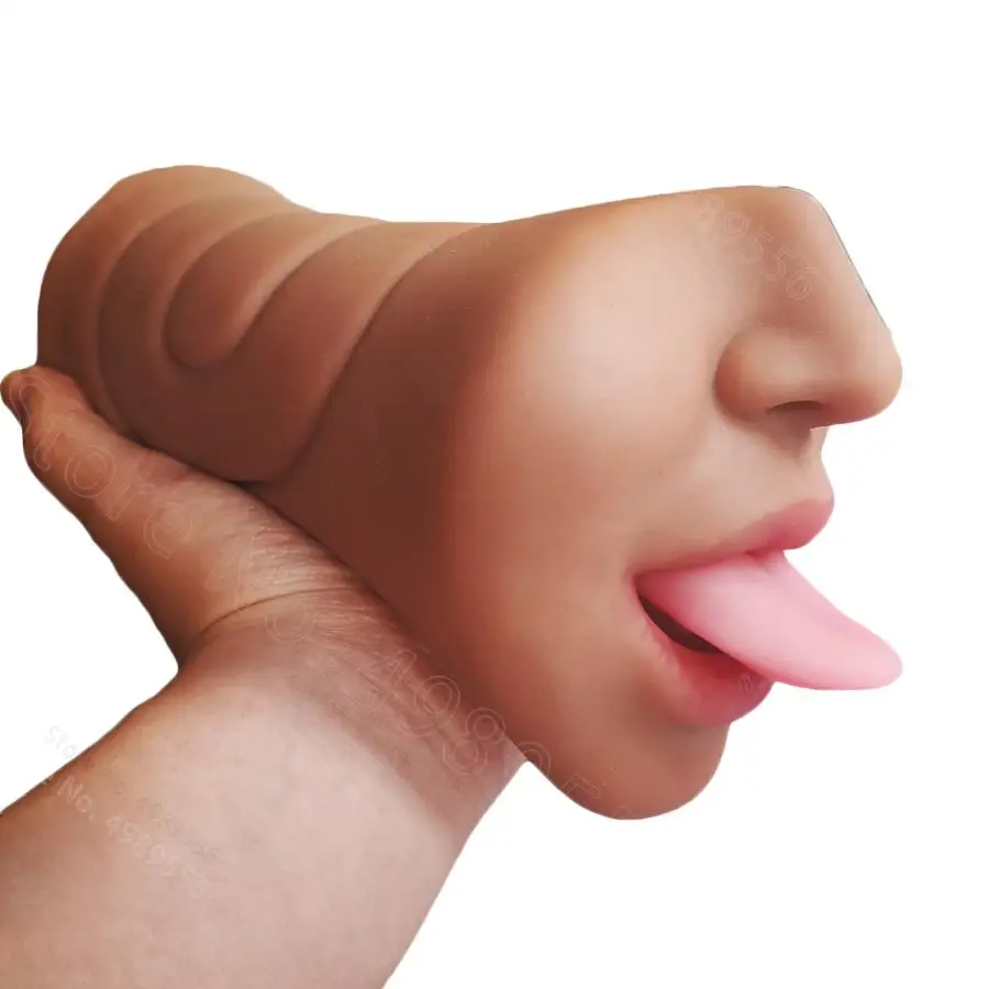 Секс игрушки для мужчин 3D глубокий горло рот минет мастурбатор мягкий язык оральный стакан мастурбация самолет киска карманная вагина.