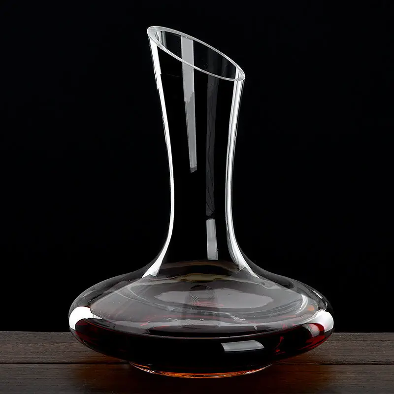 

1000ML Superior Flat Base Red Wine Decanter Handmade Crystal Pourer Premium Water Carafe Thickened Wall Bar Houseware