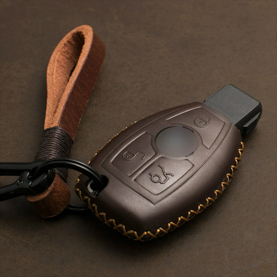 

Cover Leather For 1 Car Key Genuine Case Key Benz Class
