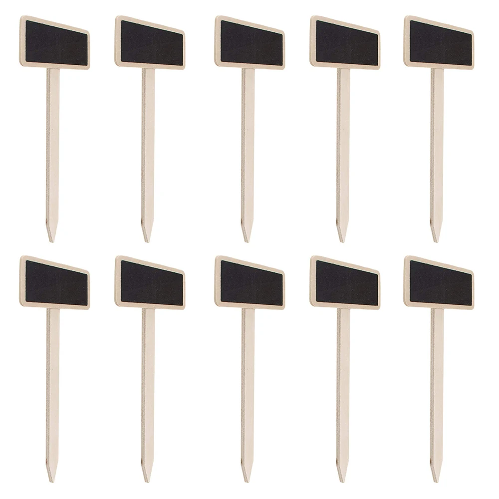 

10pcs Mini Wooden Chalkboard Plant Markers Garden Creative Blackboard Signs Flowers and Plants Tags Garden Decoration Tools