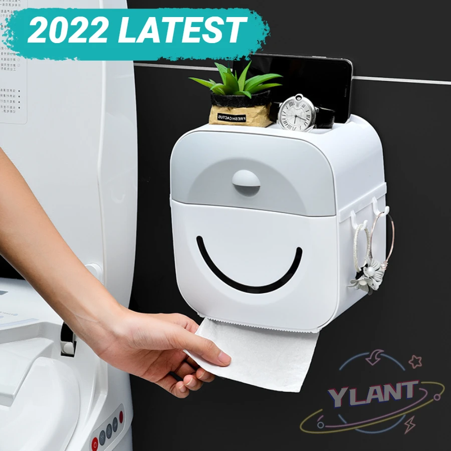 

SWT Toilet Roll Holder Waterproof Paper Towel Holder Wall Mounted Roll Paper Stand Case Tube Storage Box Bathroom Accessories