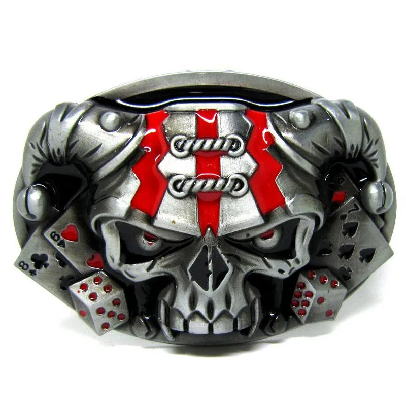

T-DISOM-Skeleton Ghost Belt Buckles for Men and Women, Western Clown Poker Buckle, New Design, Drop Shipping, 40mm Wide Belt