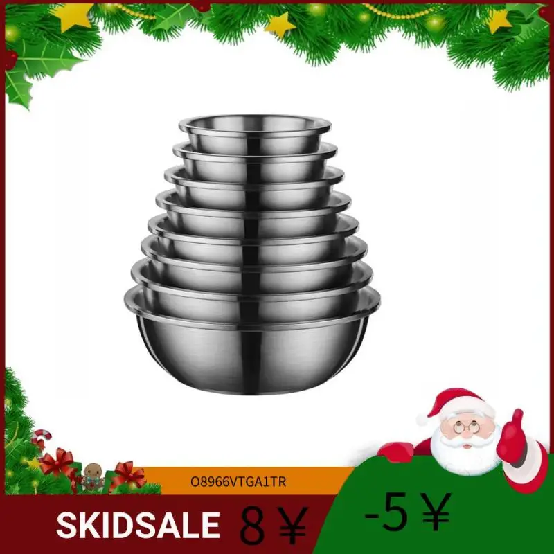 

Stainless Steel Mixing Bowls Salad Food Soup Egg Beater Bowl Vegetable Fruit Cleaning Basin Tableware Cooking Kitchen Utensils