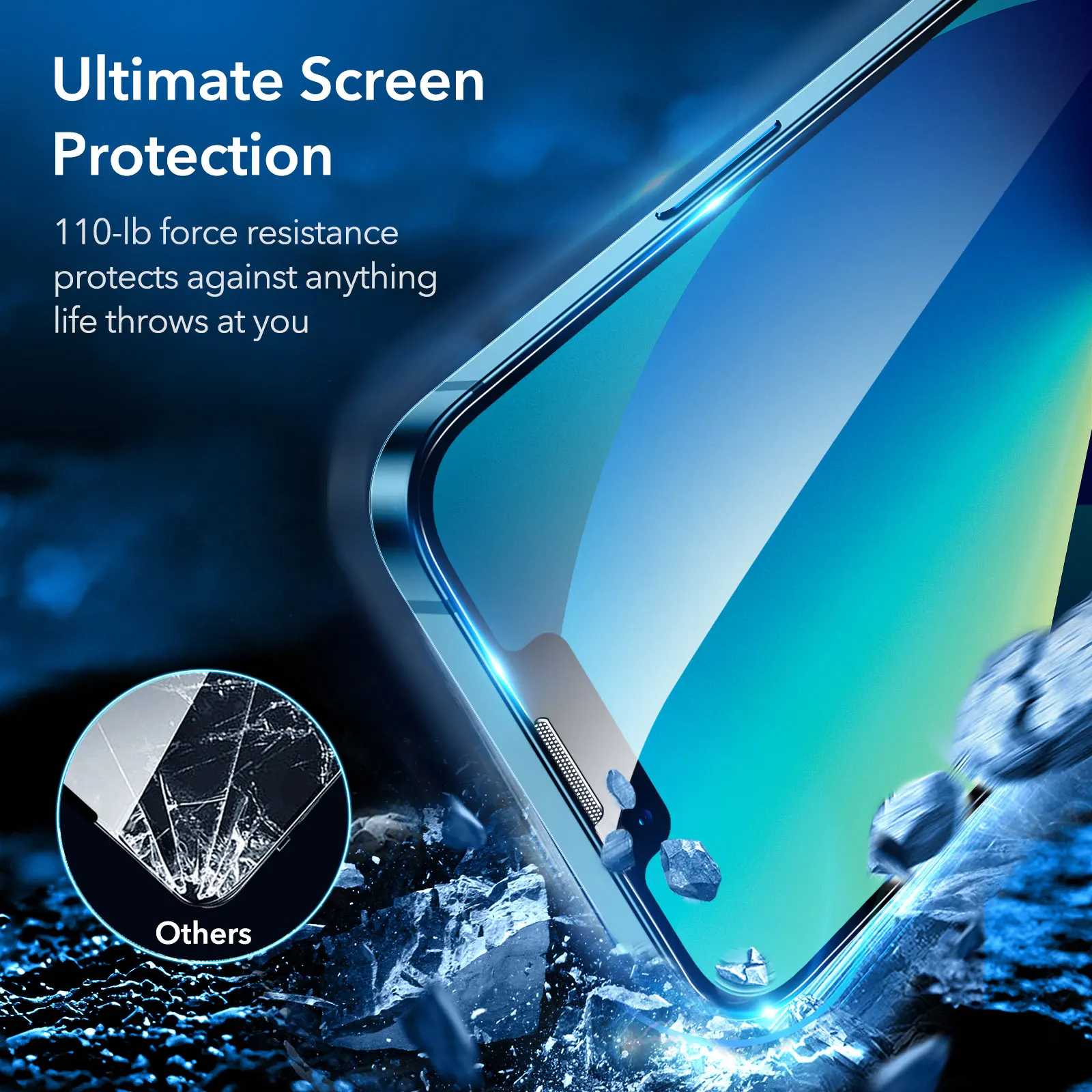 ESR Screen Protector for iPhone 13 Tempered Glass for iPhone 13 Pro Max Full Cover Protective Glass Ultra-Tough Armorite Film