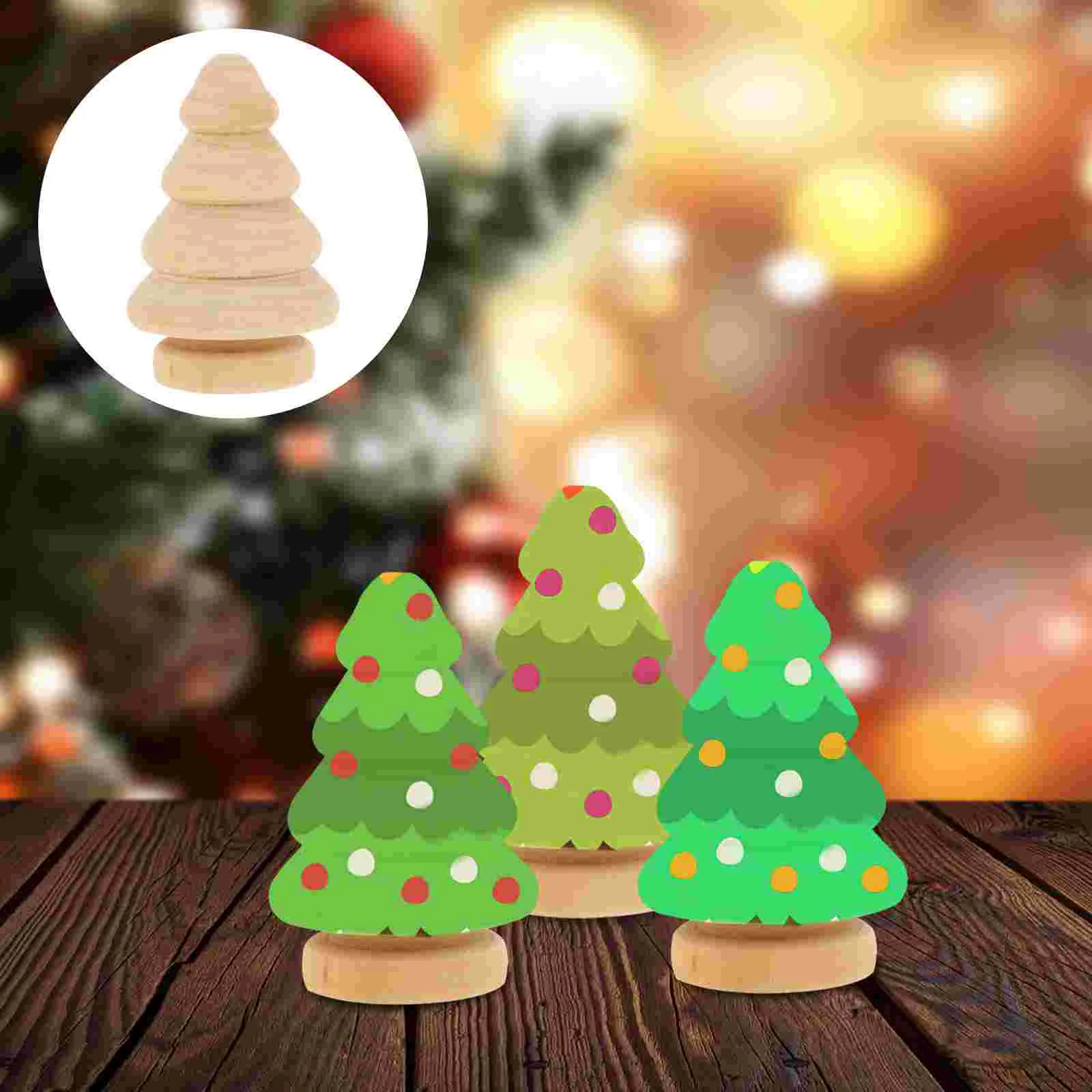 

Wooden Wood Diy Unfinished Craftstree Pegpainting Natural Christmas Ornaments Claus Decors Mini Blanktrees Miniatureslices Craft