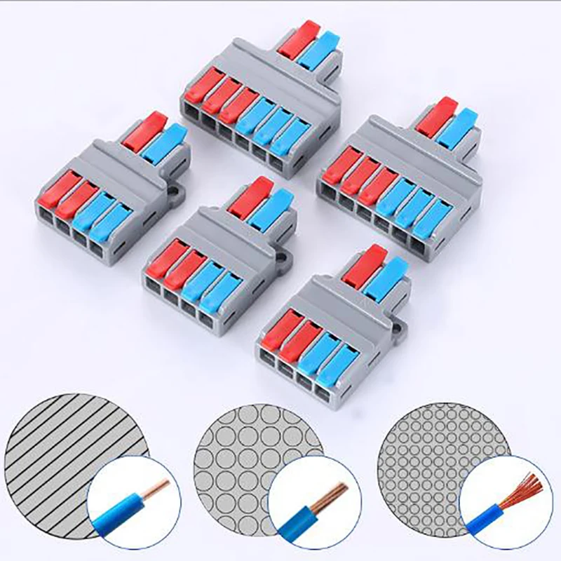 

Универсальный нажимной проводник, быстрый разветвитель, 2 в 4/6 Out, соединитель провода, соединитель кабеля, Клеммная колодка проводника