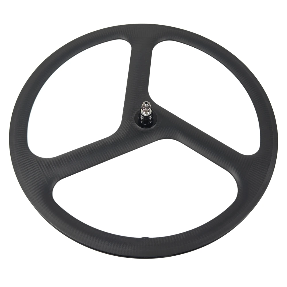 Колесный комплект BIKEDOC W3 Carbon Track Wheel Clincher, 22,6 мм, 3 спицы, для велосипедов с фиксированной передачей, 700C (art.: 3920d8091e163) - 3920d8091e163