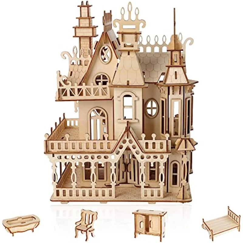 

3D-пазл деревянный «сделай сам», мечта, вилла, архитектура, наборы моделей для взрослых, чтобы сделать свою собственную деревянную сборку, игрушечный дом, подарок