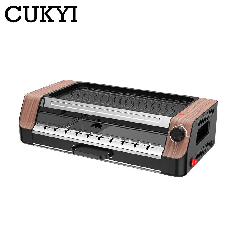 medical stone non stick coating barbecue grill automatic rotating skewer removable oil collection box smokeless washable roaster free global shipping