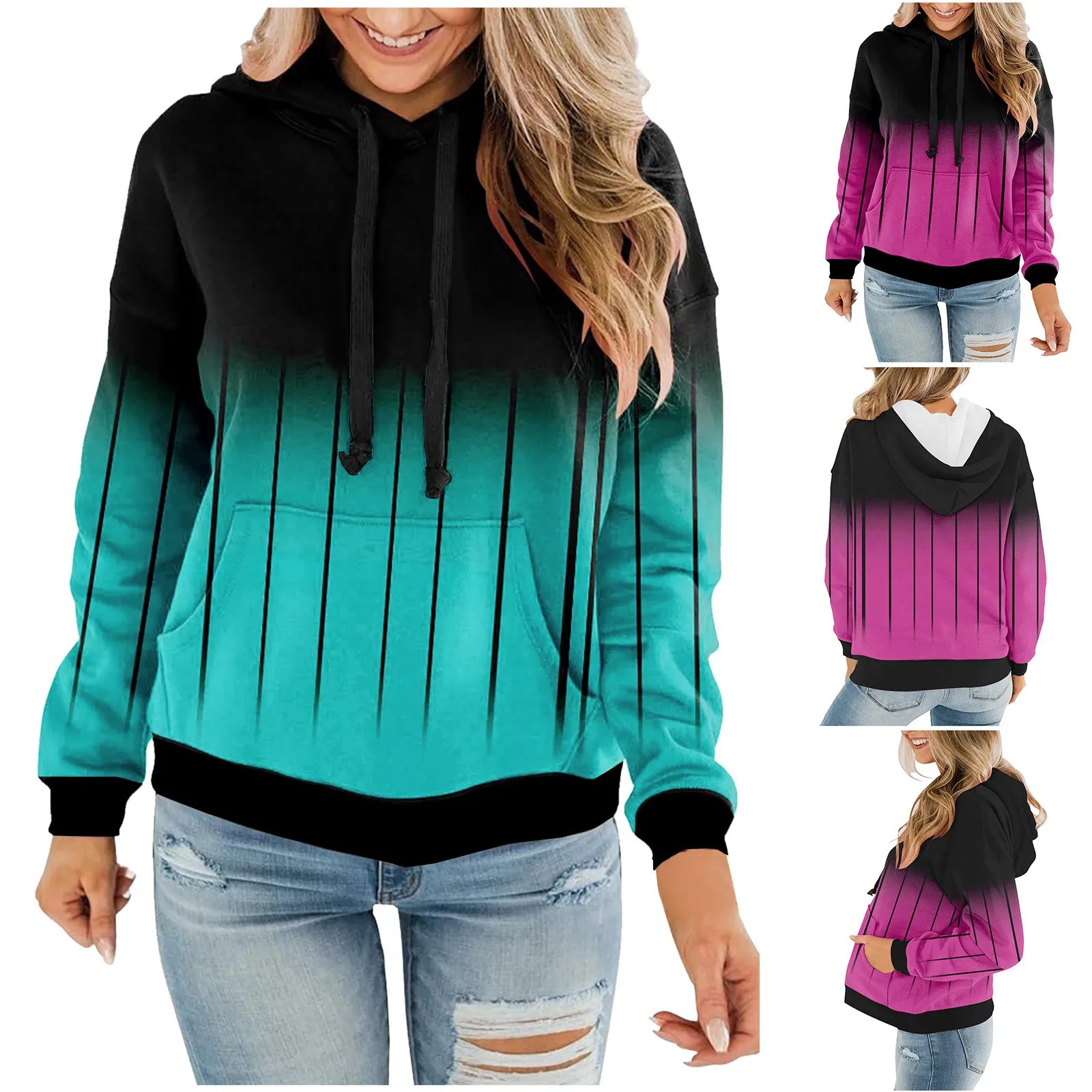 

Blank Sweatshirts Women Sweaters Cover Your Butt Autumn And Winter European Sweatshirts Womens Quarter Zip Fleece Jacket Women