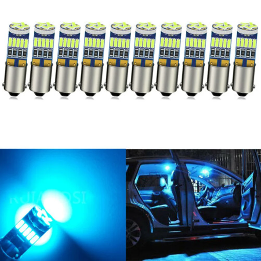 

10 шт., задние автомобильные лампы BA9S T10, CanBus 4014, 15-SMD