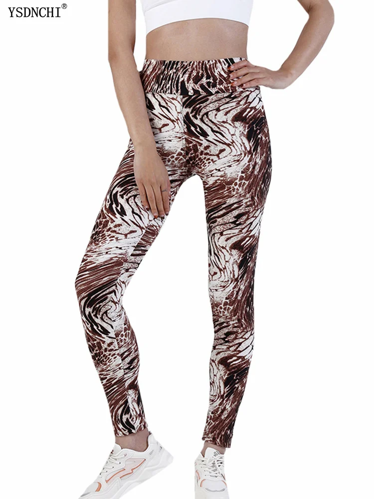 

YSDNCHI Gym Clothing Workout Leggins Women High Waist Printed Leggings New Yoga Pants Ladies Jogging Running Tights Hot Sale