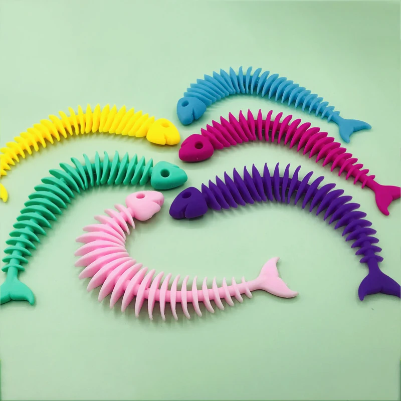 

Игрушка-антистресс для детей, аутизм, рыбные кости, игрушки-антистресс, сенсорные резиновые браслеты для девочек и мальчиков, игрушка для сн...