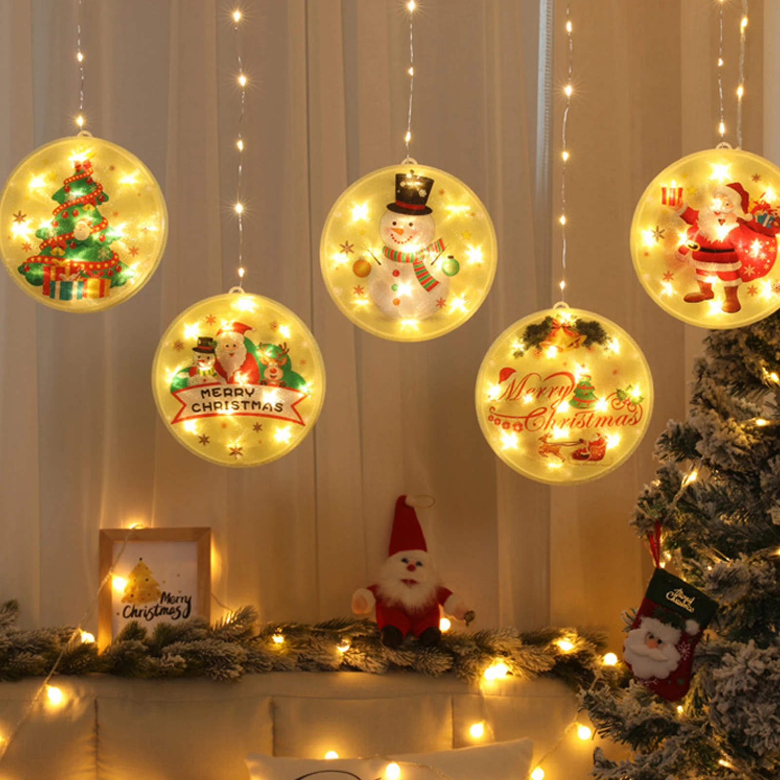 

1.5 m Christmas Star String Lights Christmas Classic Pattern String Lights Window Office Home Decor Warm White Light LED lights