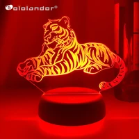 newest 3d acrylic led night light tiger figure nightlight for kids child bedroom sleep lights gifts for home decor table lamps