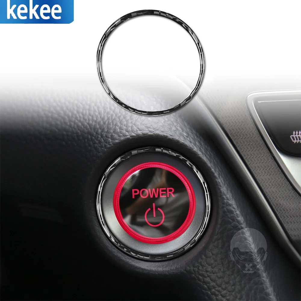 

For Honda Accord 2018-2021 Carbon Fiber Decal Car Start Engine Ignition Ring Button Interior Trim Decorative Accessory Sticker