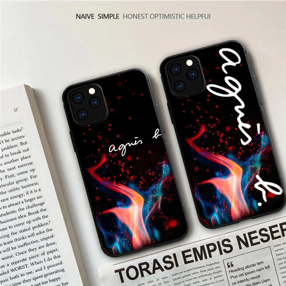 

Fashion france agnes b Brand Phone Case for iPhone13 8 7 6 Plus X SE 2020 XR 11 12 Pro mini pro XS MAX Silicone Case