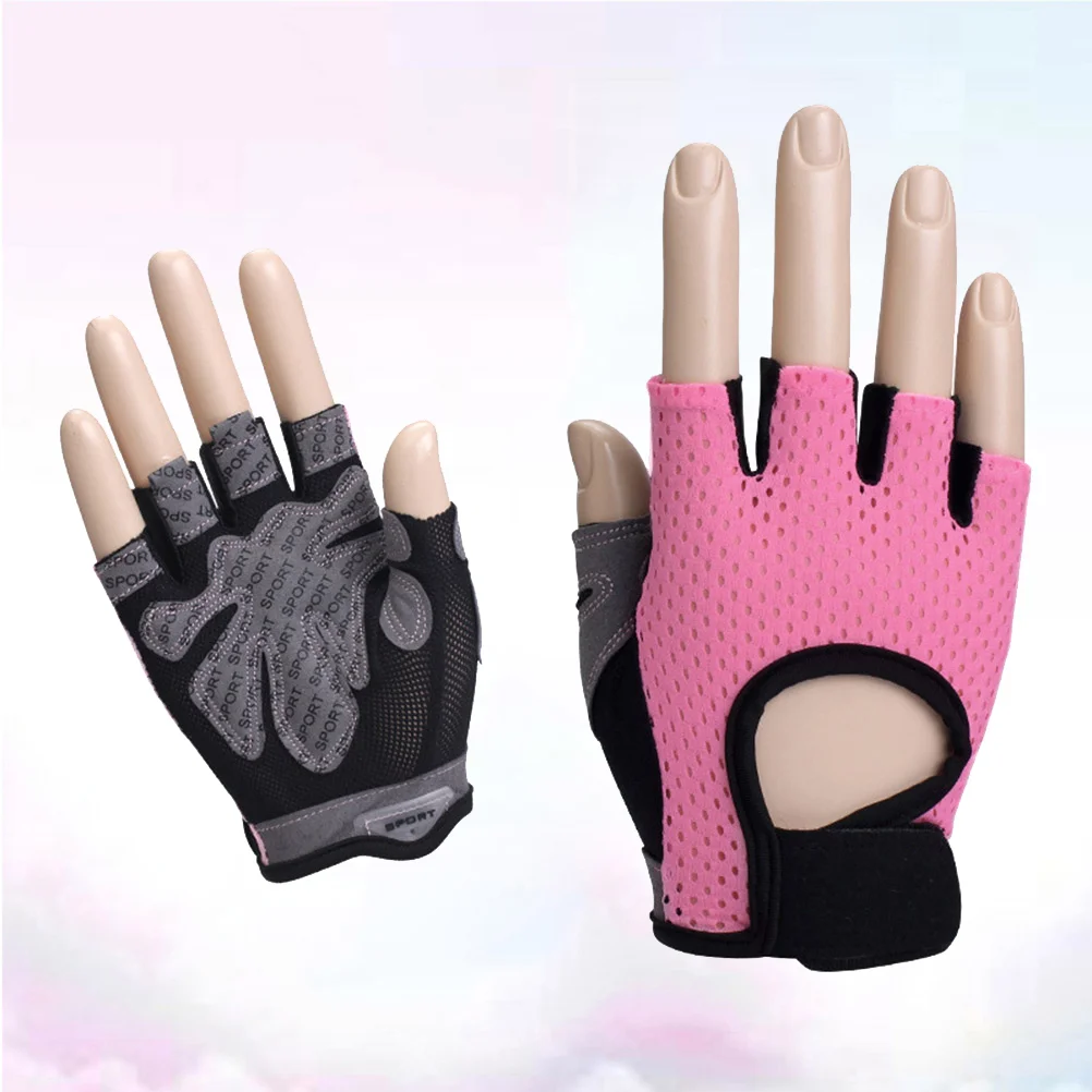 

Women Fashion Strength Training Half Finger Gloves Palm Protective Gloves Sports Equipment Gloves for Weightlifting Dumbbell