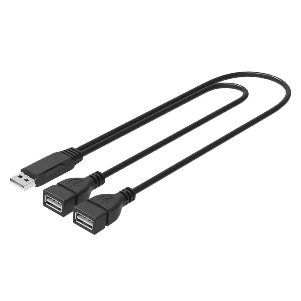 

USB 2.0 A Male To 2 Dual USB Female Jack Y Splitter Hub Power Cable