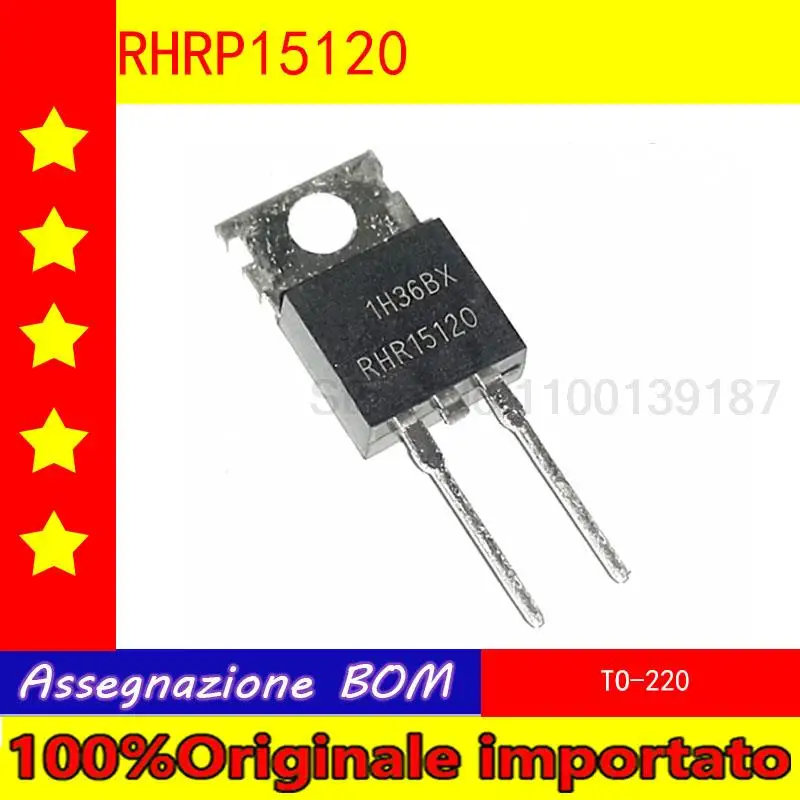 

100%Originale importato 10pcs/lot RHRP15120 RHR15120 TO-220 ultra fast recovery tube 15A1200V