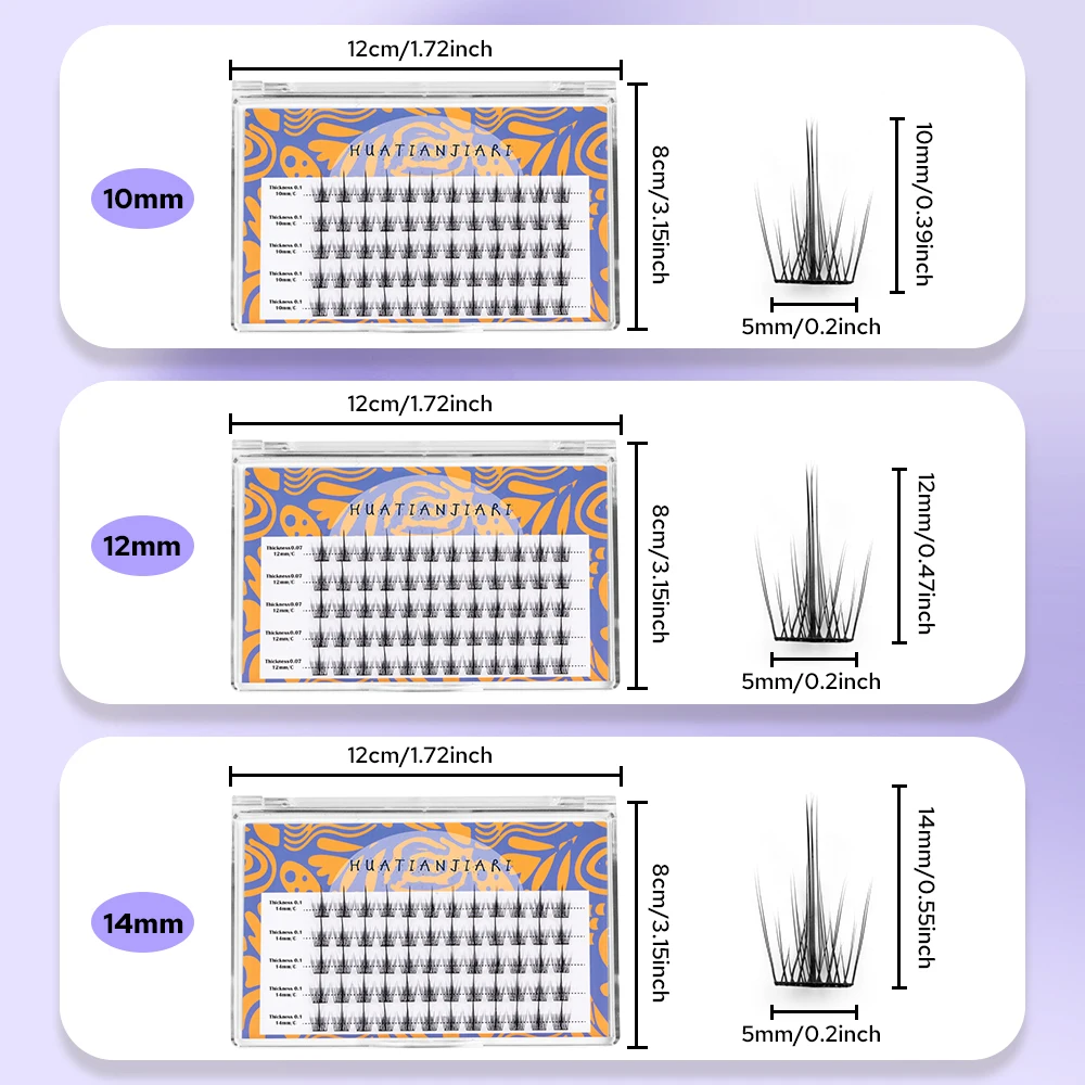 DIY 60 Clusters ресница ручной работы Extension натуральные сегментированные накладные