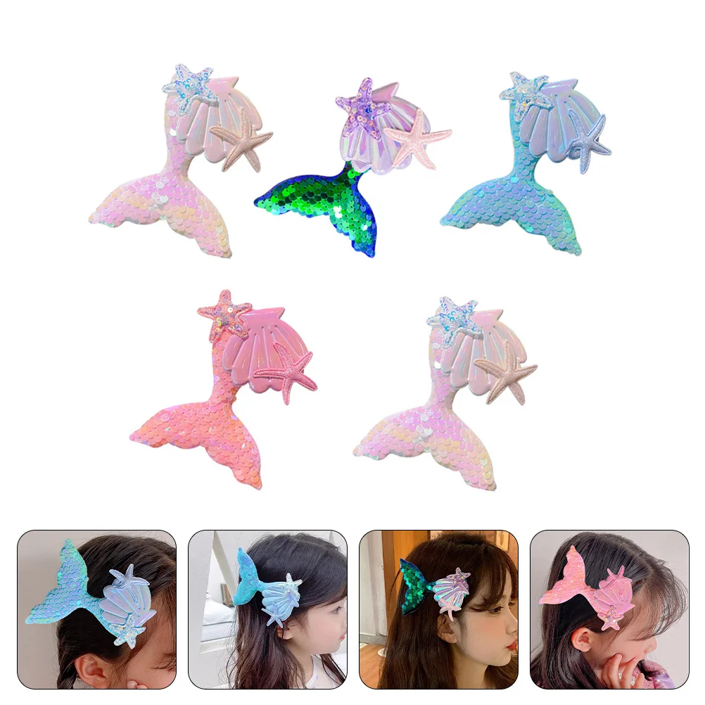 

Mermaid Accesorios Para Glitter Decorative Hairpins Sequins Clips Headdress Girls Barrettes