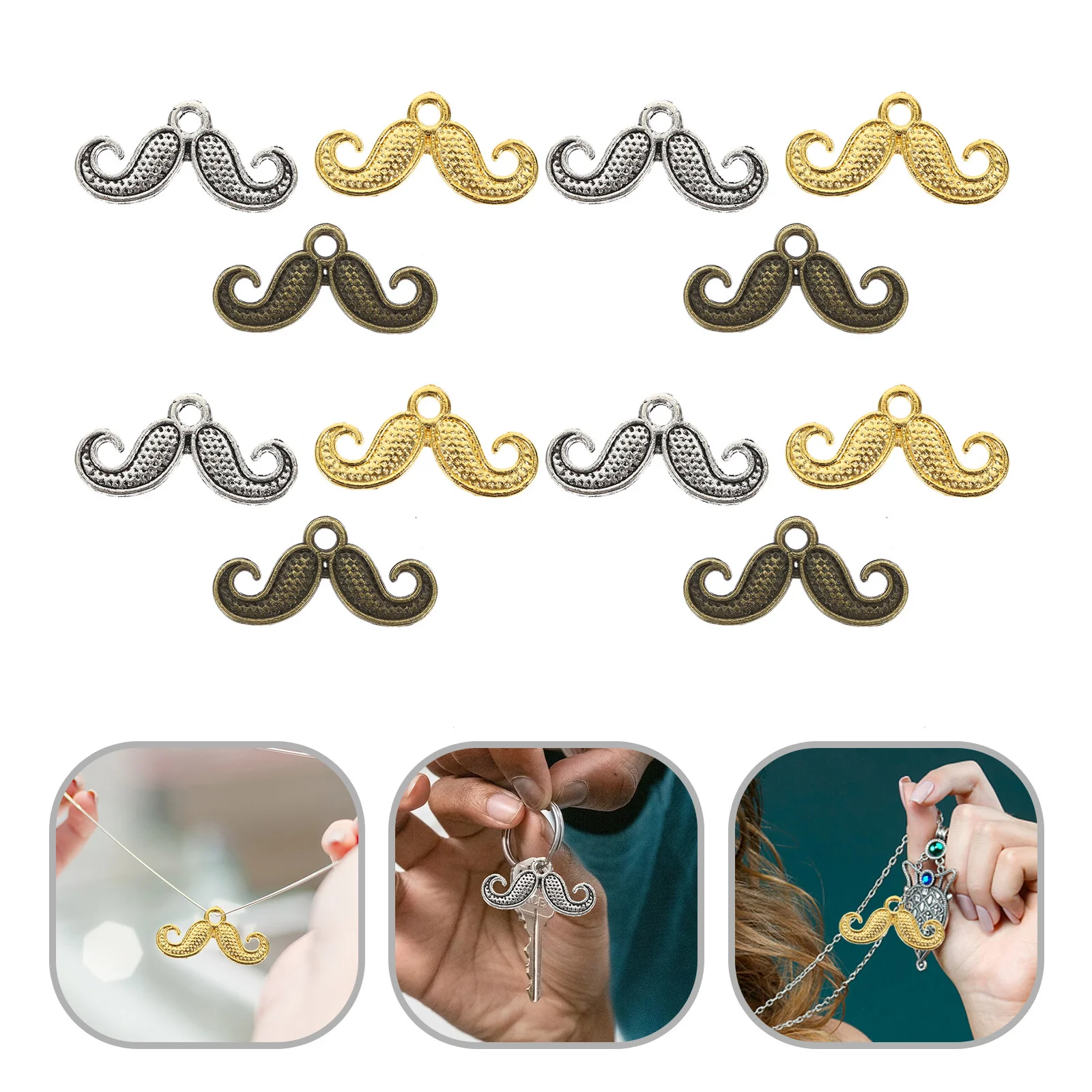 

Bracelet Making Supplies Jewelry Pendants DIY Supply Mustache Decor Crafting Findings