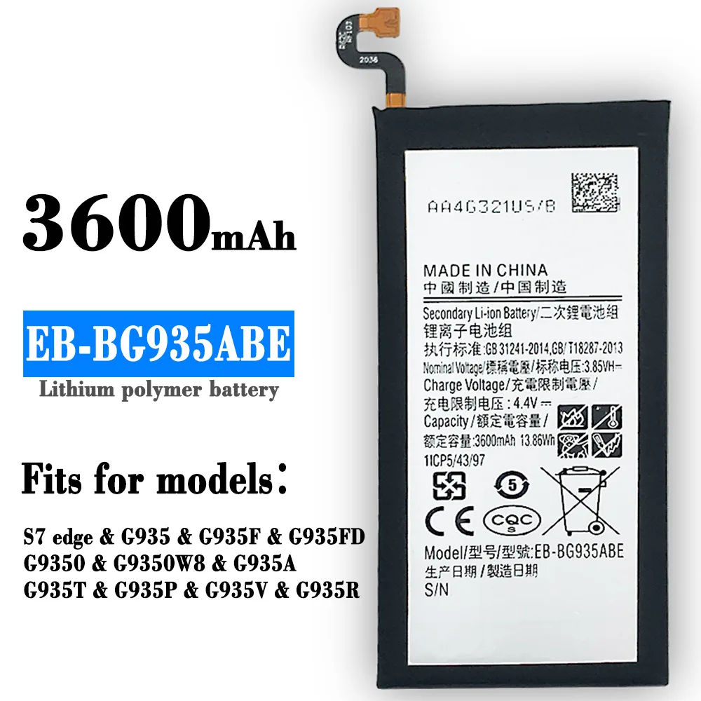 

Orginal EB-BG935ABE 3600mAh Battery for SAMSUNG Galaxy S7 Edge SM-G935 G9350 G935F G935FD G935W8 G9350 +Tools